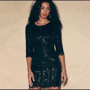 Lulu’s Black Sequin Long Sleeve Dress